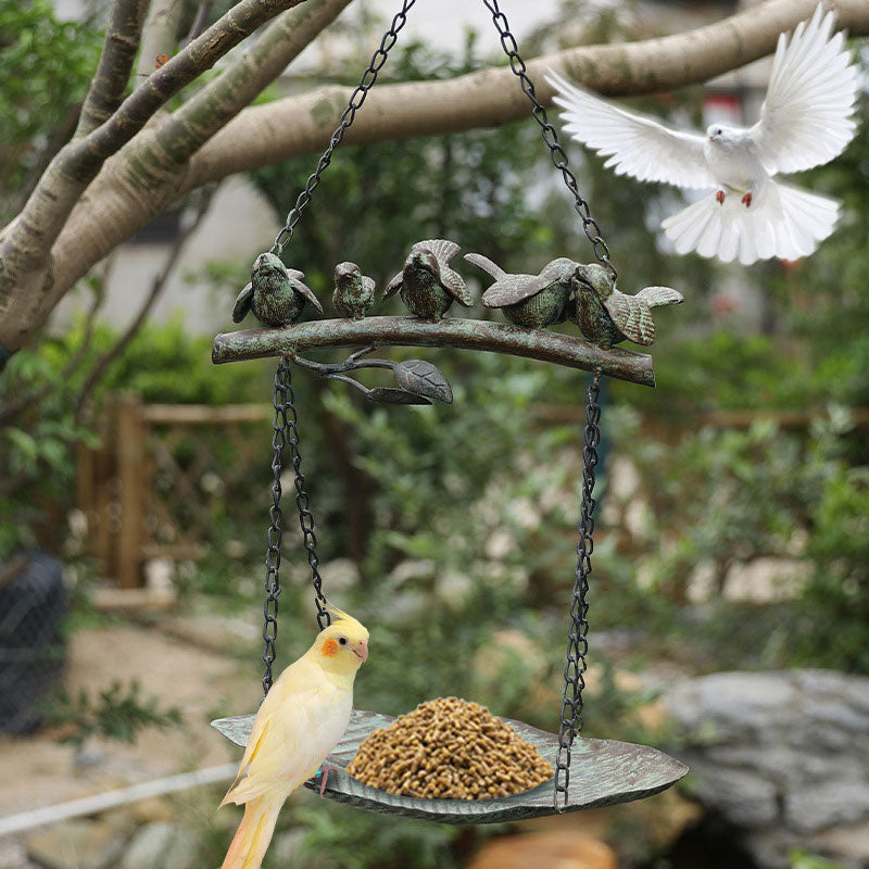 Vintage Iron Bird Feeder with Rustic Charm