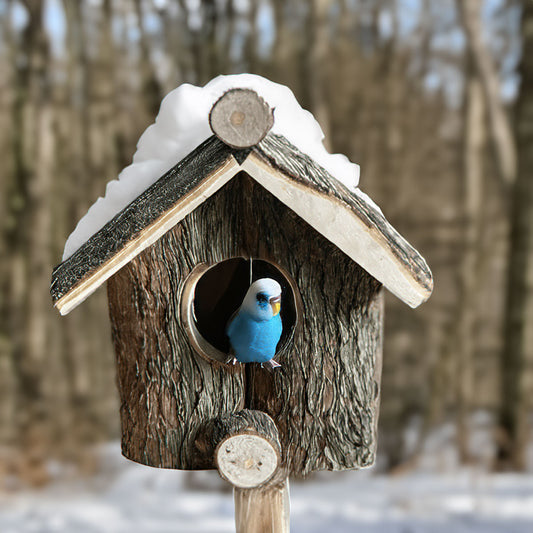 Natural Wood Bark Bird House