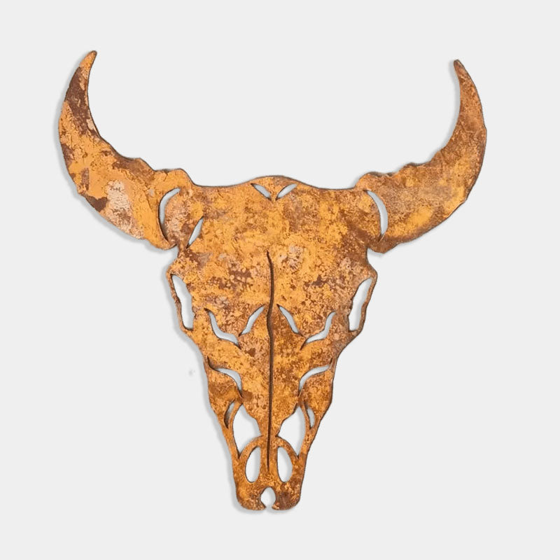 Rustic Bull Skull Metal Wall Decor