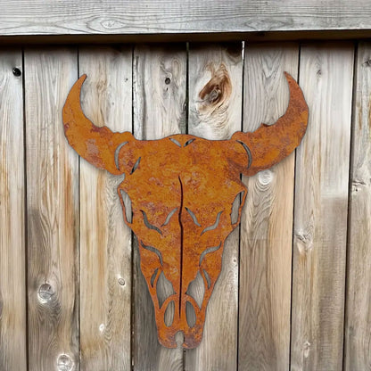 Rustic Bull Skull Metal Wall Decor