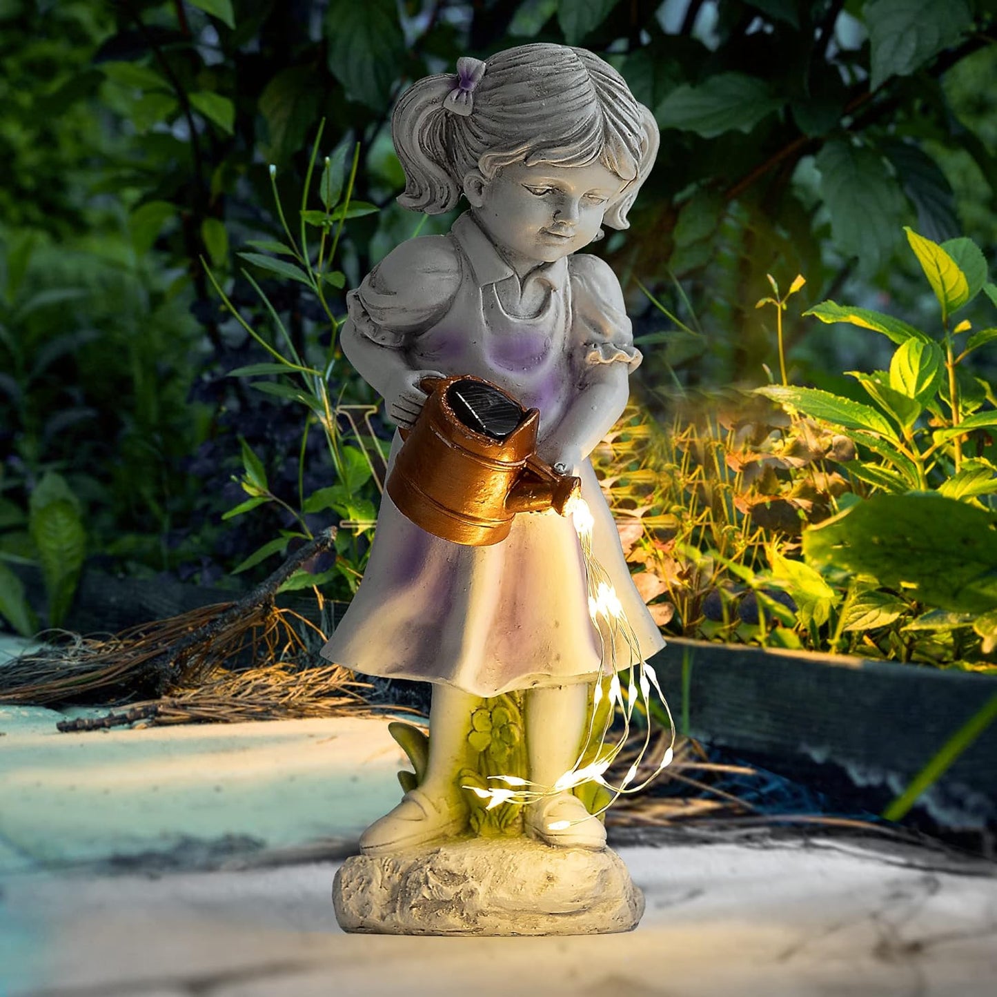 EcoGardn™ Solar Girl Watering Flowers