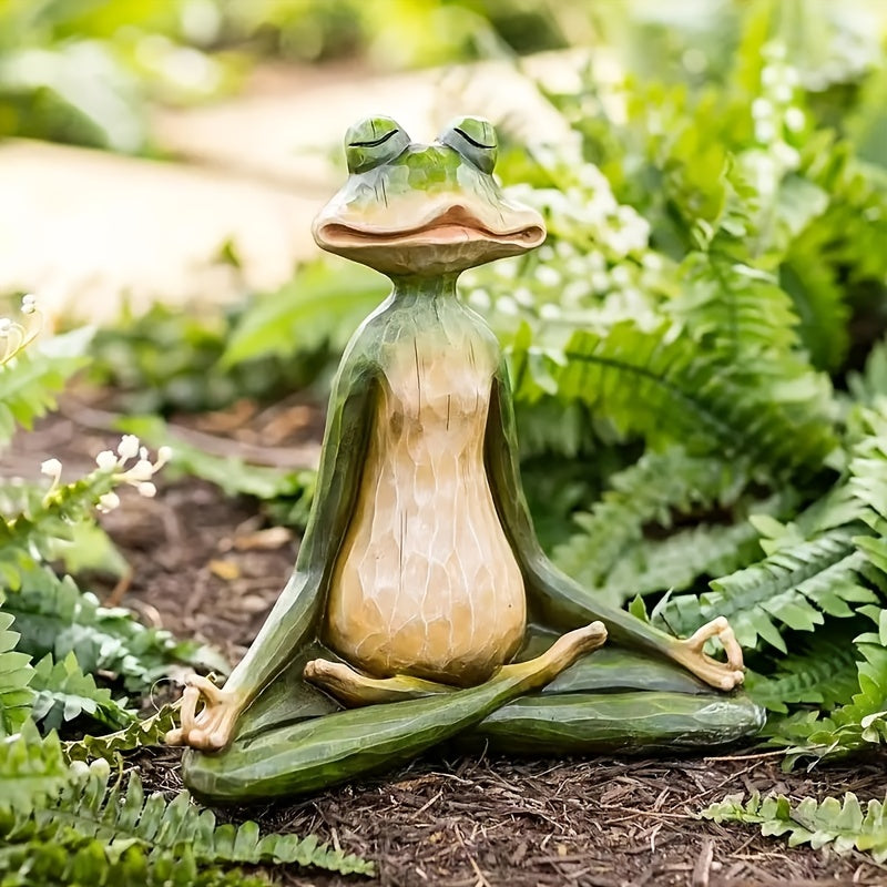 Yoga Frog Resin Sculpture