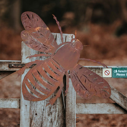 Rustic Metal Bumblebee Wall Art Decor