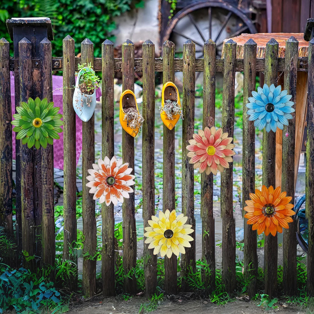 Metal Flower Fence Decor