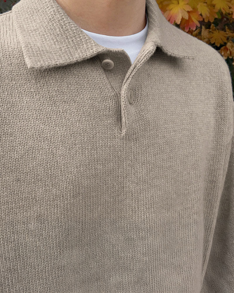 WOOLEN BUTTON HALF ZIP