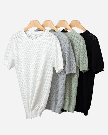 100% COTTON HOLLOW OUT T-SHIRT