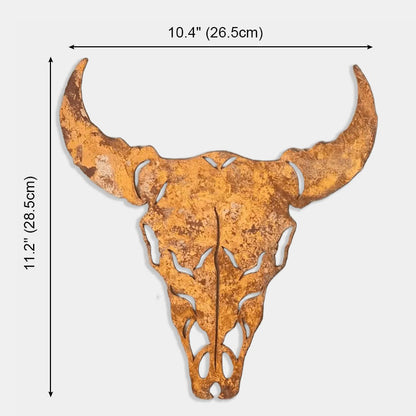 Rustic Bull Skull Metal Wall Decor