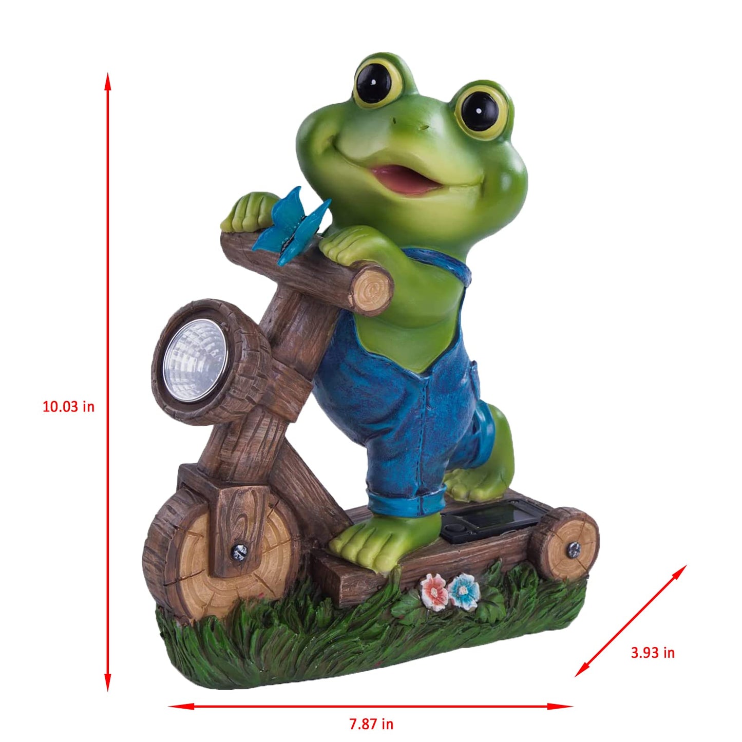 Solar Cycling Frog Lights Statues