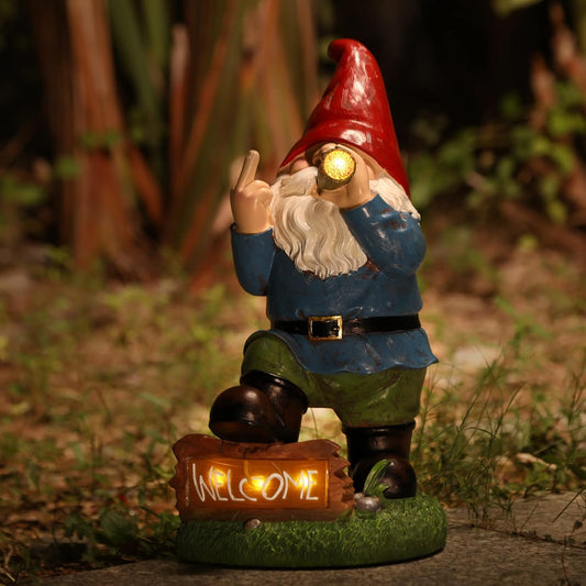 EcoGardn™ Solar Smoking Gnome Statue