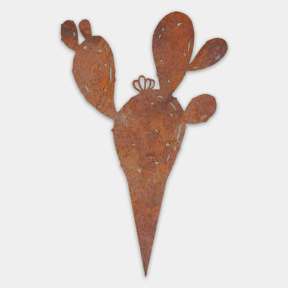 Rustic Metal Cactus Garden Stake