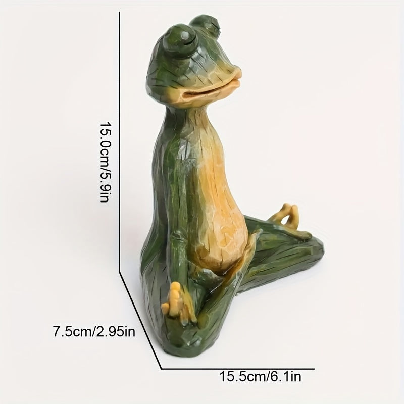 Yoga Frog Resin Sculpture