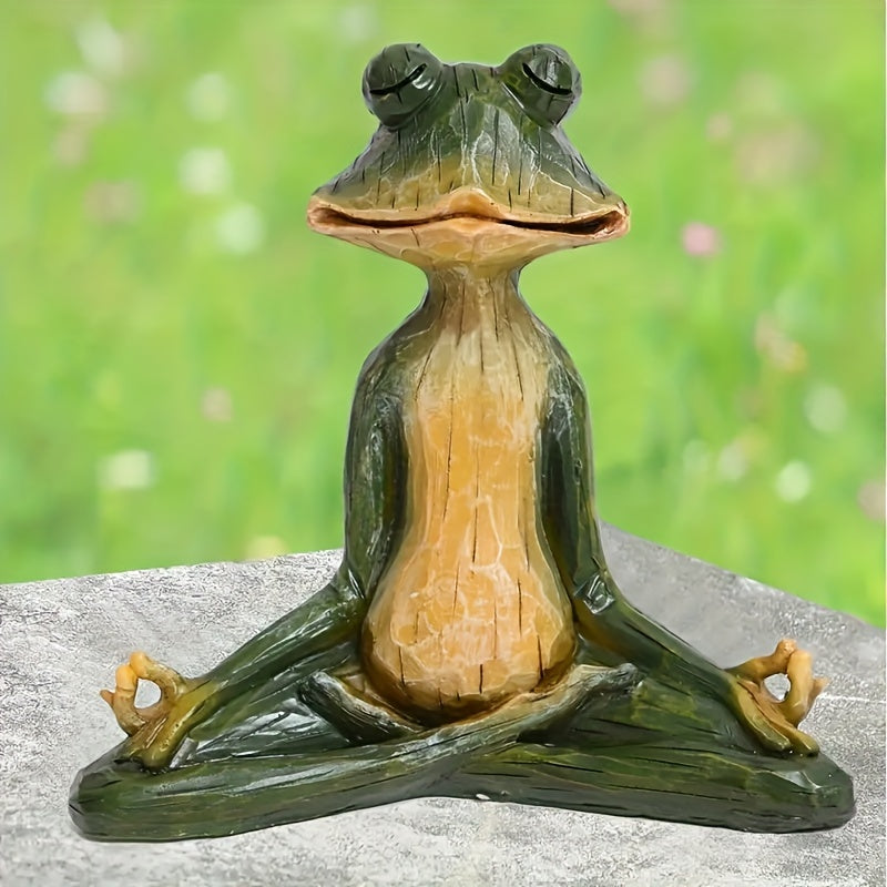 Yoga Frog Resin Sculpture