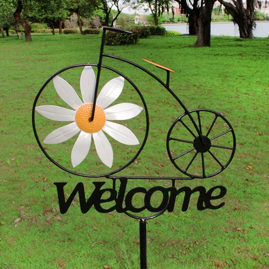 EcoGardn™ Sunflower Iron Bicycle Windmill