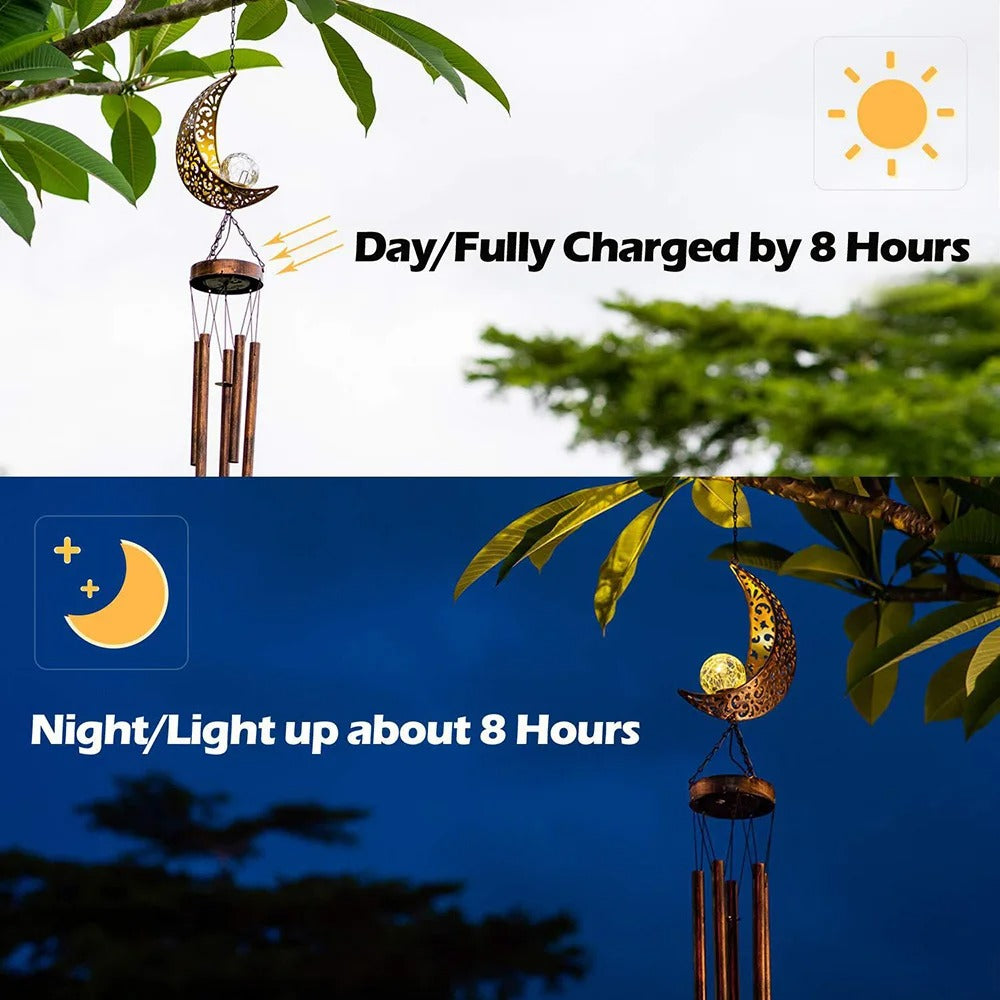 EcoGardn™ Solar Moon Wind Chimes