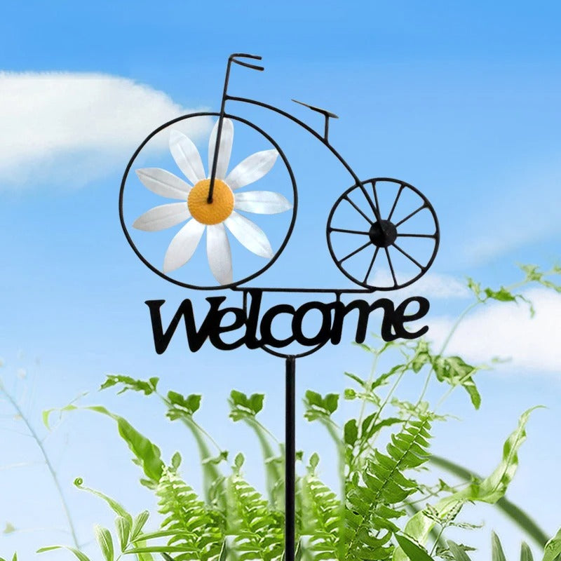 EcoGardn™ Sunflower Iron Bicycle Windmill