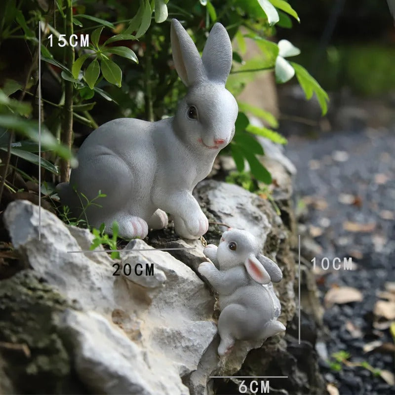 EcoGardn™ Resin Rabbit Statues