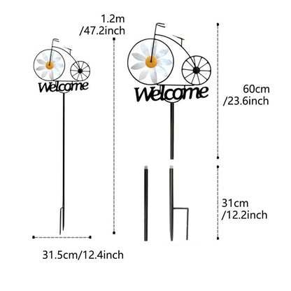 EcoGardn™ Sunflower Iron Bicycle Windmill